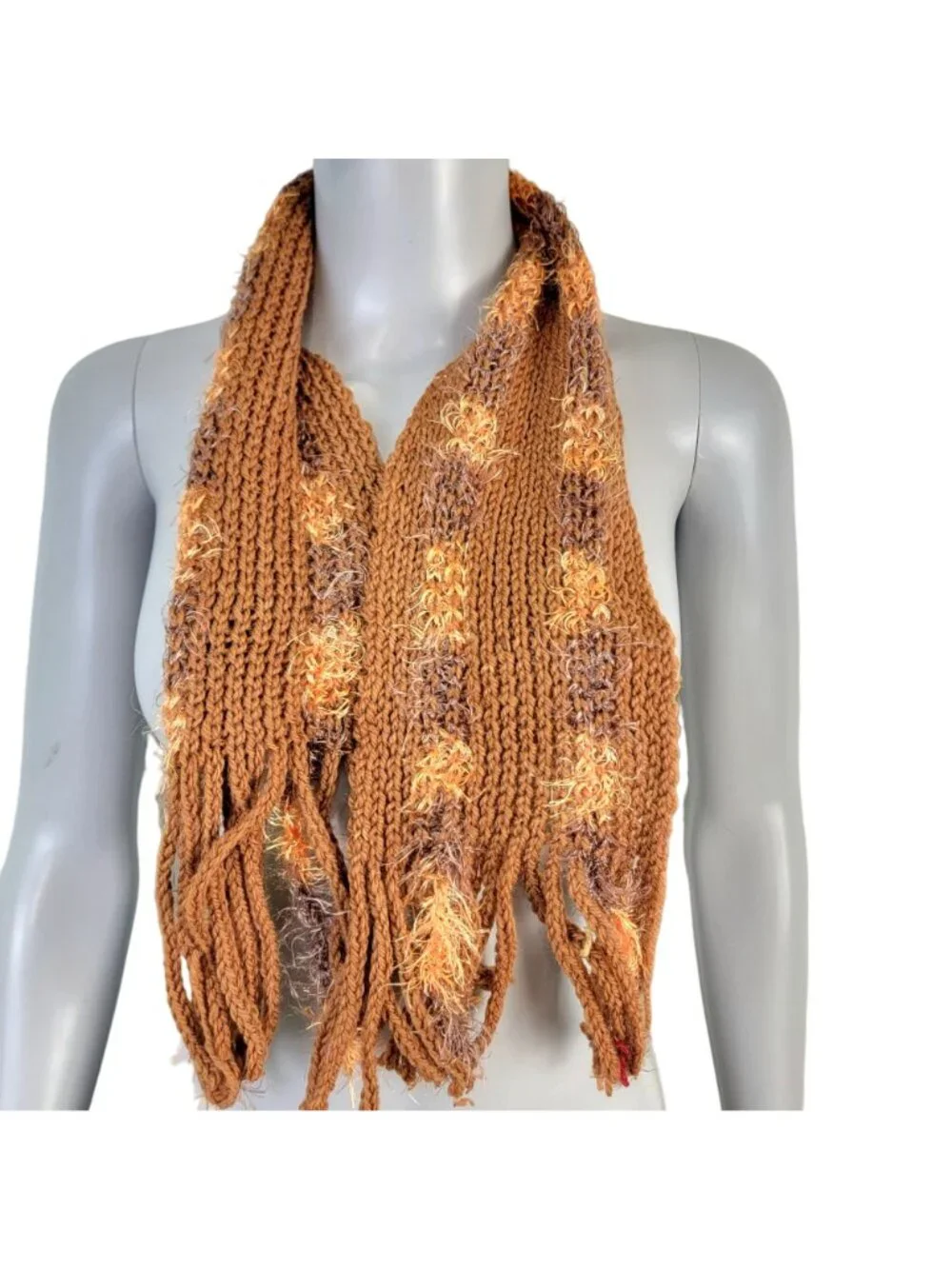 Retro Crochet Scarf Beanie Cap Set Women One Size Winter Accessories Outdoors